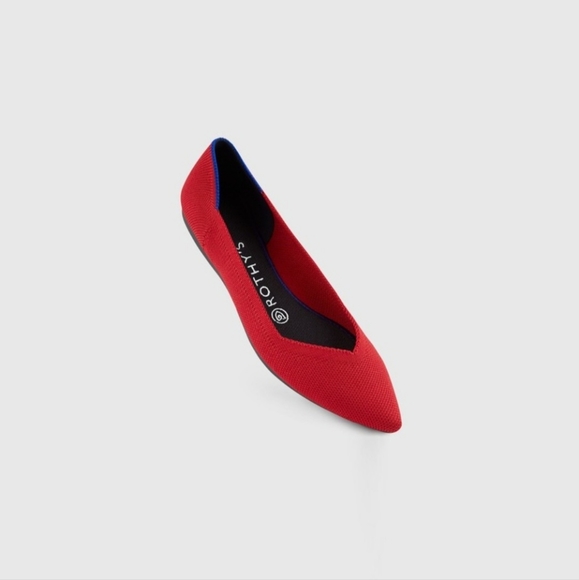 Rothy's Cherry Red (Retired) Pointed Toe Flats. - Picture 2 of 16